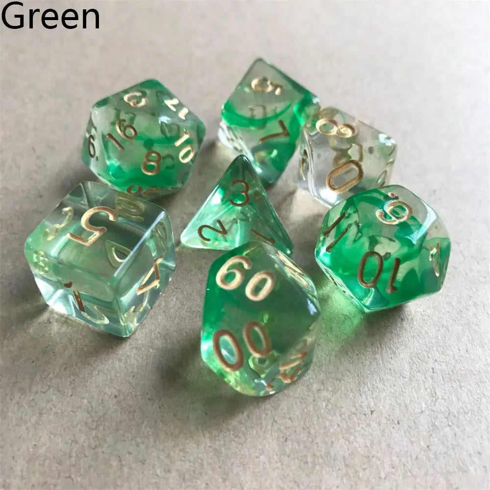 For RPG DND Accessories 7Pcs Multi-Sided Clear Dice Set Game Dice Polyhedral Dice For Board Card Game Tarot Supplies