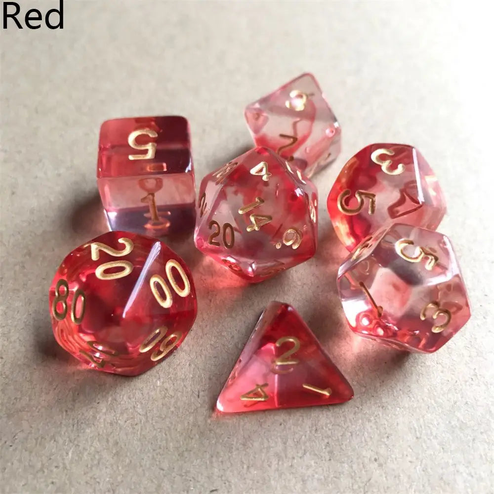 For RPG DND Accessories 7Pcs Multi-Sided Clear Dice Set Game Dice Polyhedral Dice For Board Card Game Tarot Supplies