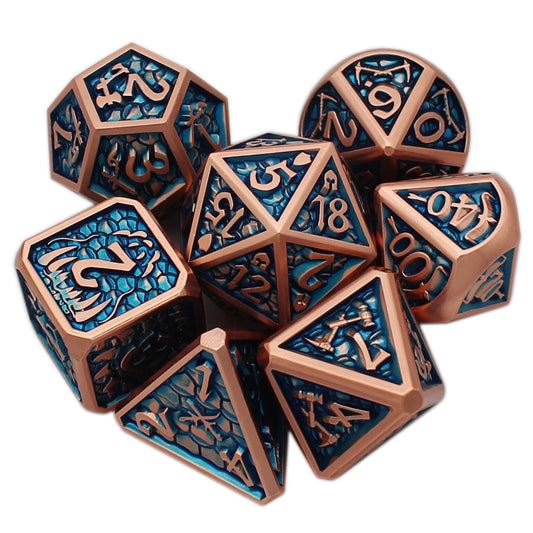 New Style 7 Pcs Galaxy Metal D&D Dice, Metal DND Dice, Polyhedral Metal Dice Set, for Role Playing Game Pathfinder