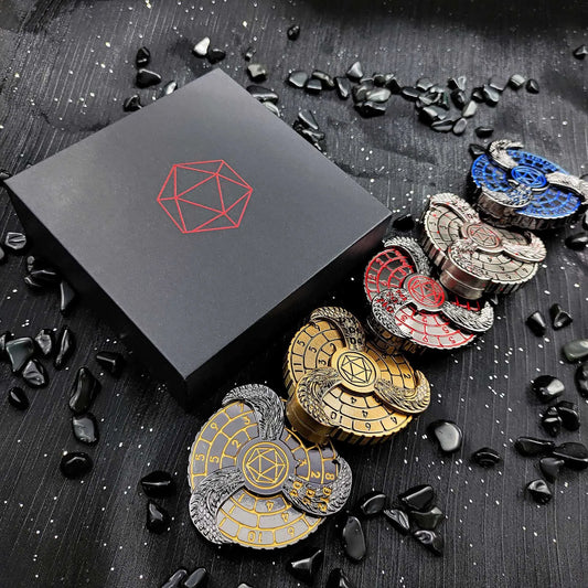 6-Type D&D Metal Fingertip Gyro Dice for Board Games, DND Spinner Dice for Dungeons and Dragons, Dragon Compass DnD Metal Dice