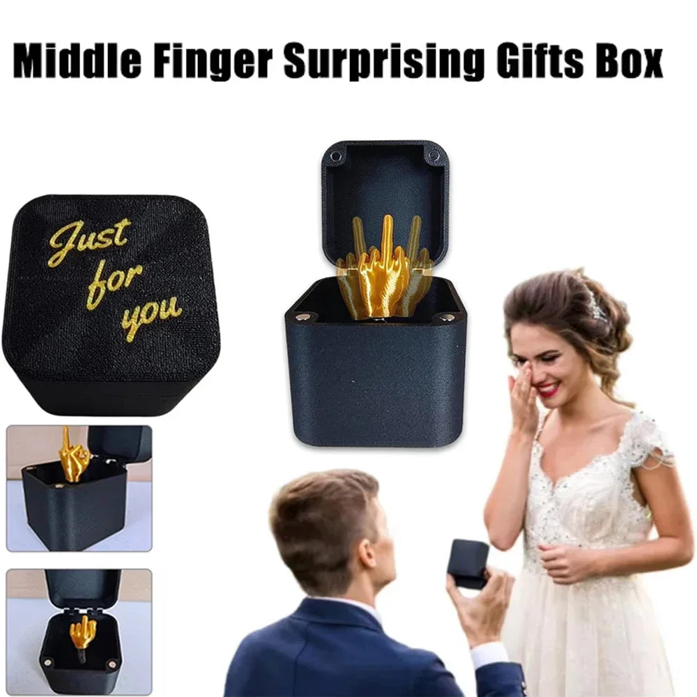 1-3 Pcs Christmas Interesting Prank Gift Middle Finger in Box Surprising Joke Toy Creative Spoof Hand Gesture Gag Gift for Home.