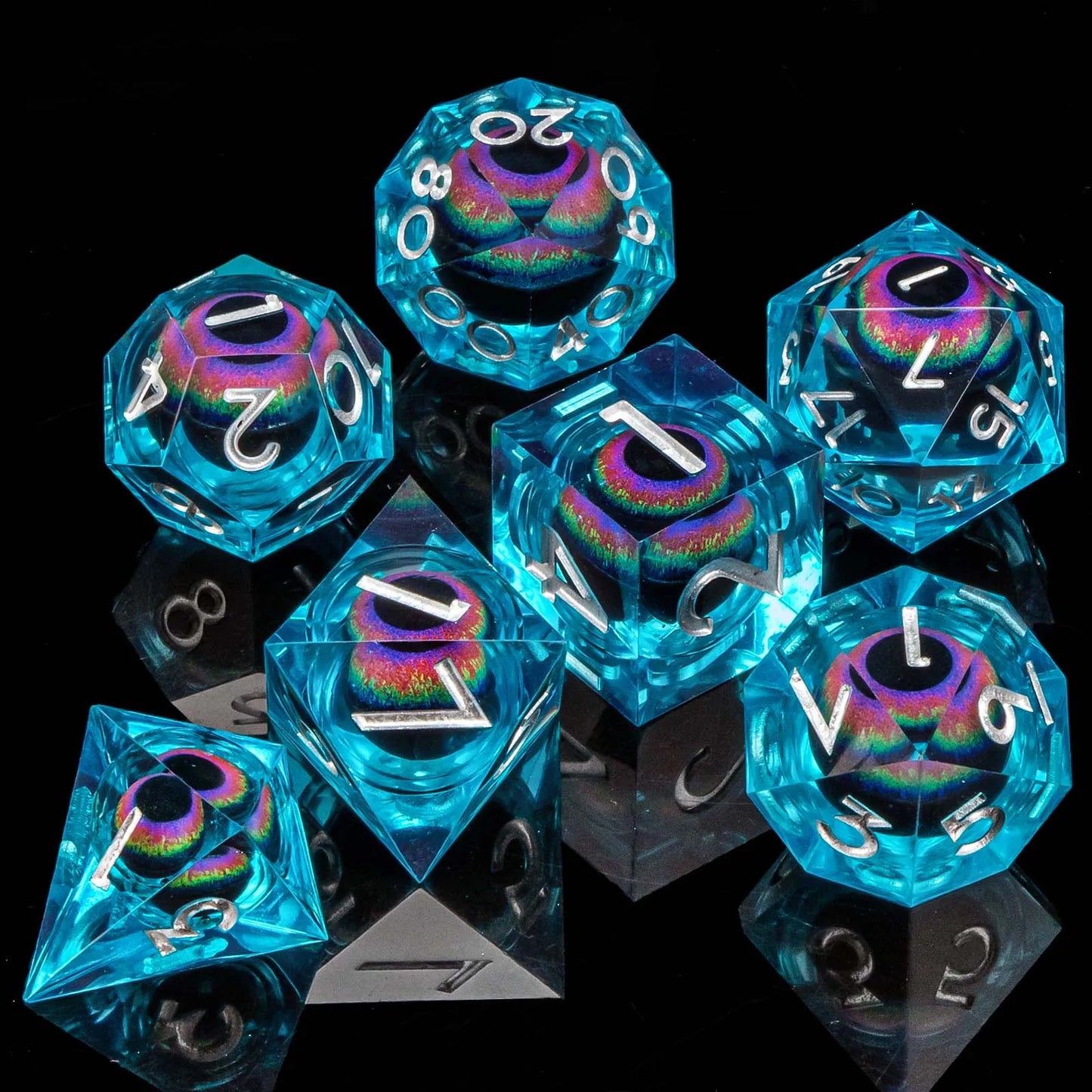 D&D D and D Flowing Sand Sharp Edge Dragon Resin Polyhedral Dice Set For RPG Role Playing Dungeon and Dragon Pathfinder  Boa