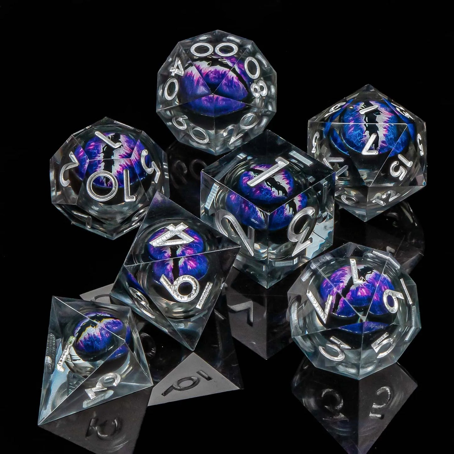 D&D D and D Flowing Sand Sharp Edge Dragon Resin Polyhedral Dice Set For RPG Role Playing Dungeon and Dragon Pathfinder  Boa