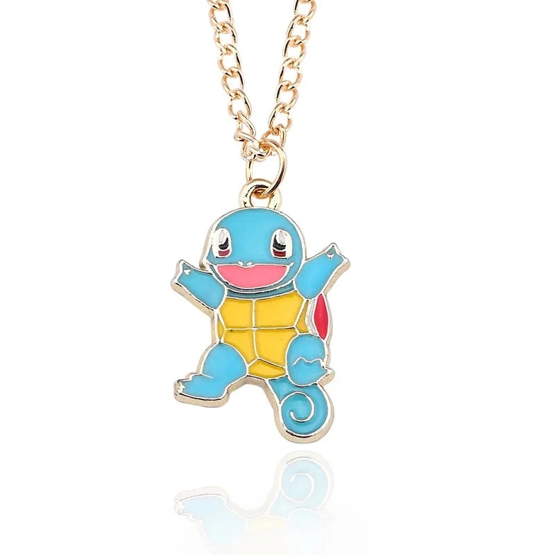 Pokemon Cartoon Pendant Necklace Pikachu Metal Hip hop Pendant Necklace Anime Magic Ball Sweater Chain Kawaii Model Jewelry Gift