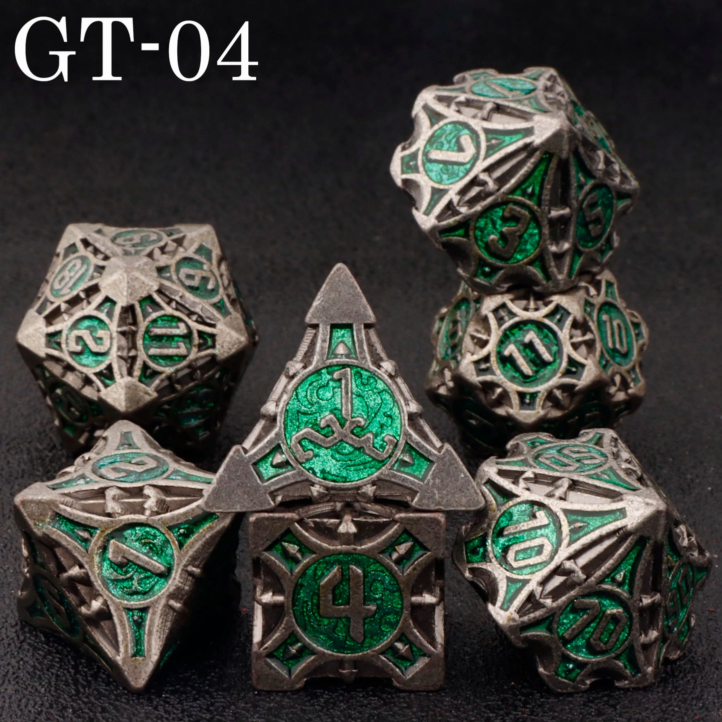 Dnd metal dice set ，red metal dice set for dungeons and dragons ，sharp edge d&d dice set