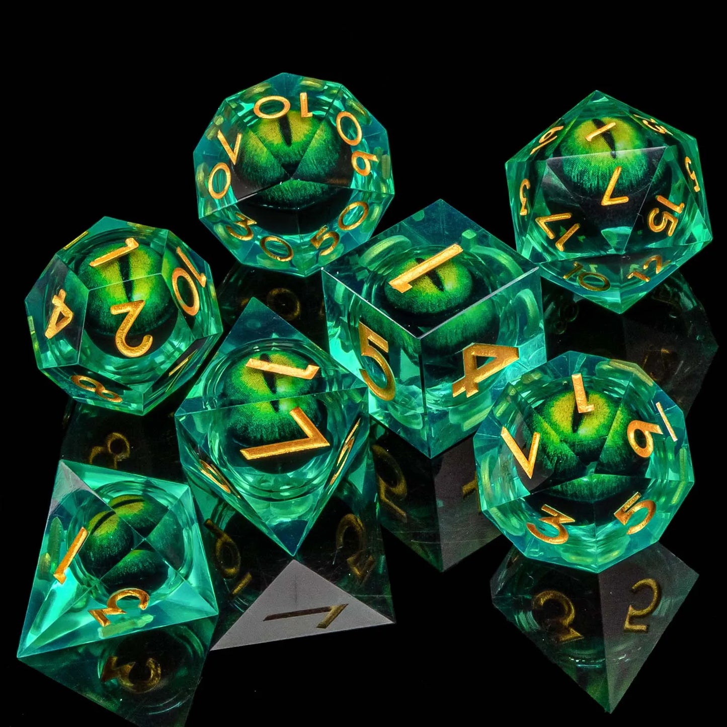 D&D D and D Flowing Sand Sharp Edge Dragon Resin Polyhedral Dice Set For RPG Role Playing Dungeon and Dragon Pathfinder  Boa