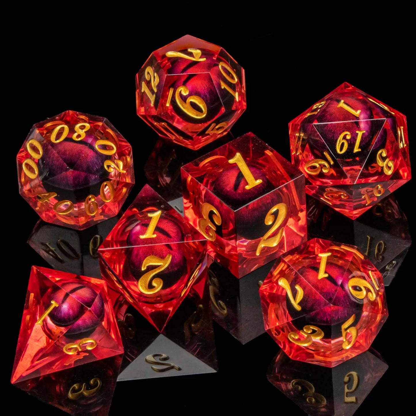 D&D D and D Flowing Sand Sharp Edge Dragon Resin Polyhedral Dice Set For RPG Role Playing Dungeon and Dragon Pathfinder  Boa