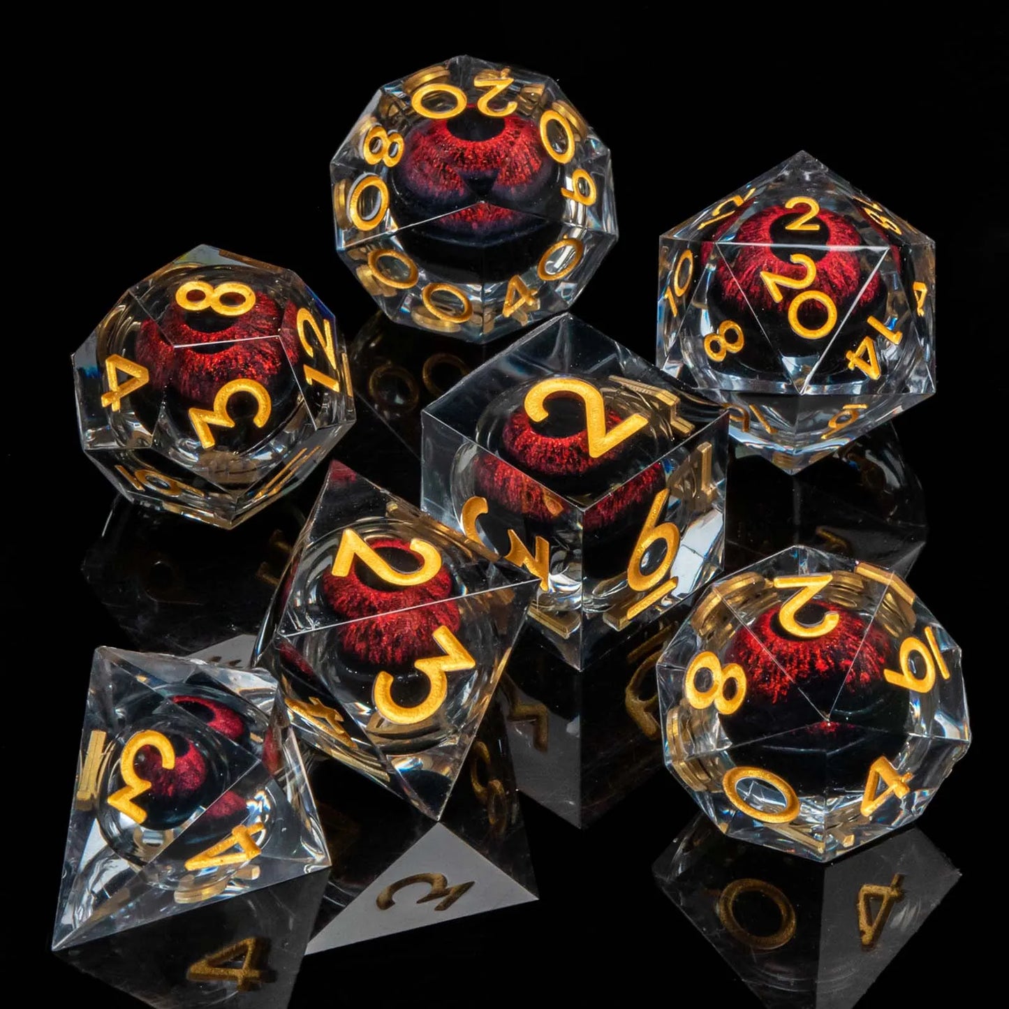 D&D D and D Flowing Sand Sharp Edge Dragon Resin Polyhedral Dice Set For RPG Role Playing Dungeon and Dragon Pathfinder  Boa