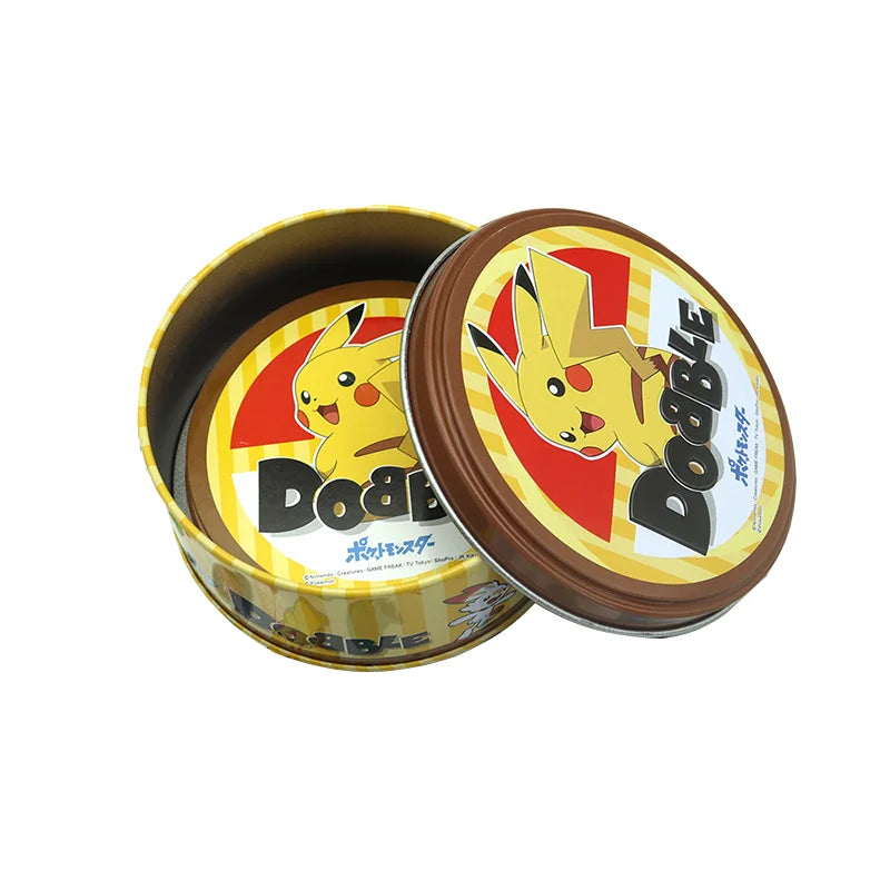 Spot It Anime Pokemon Pikachu Classical Dobble Jueg Cards Game with Metal Box Disney Friends Party Board Game Kid Holiday Toys