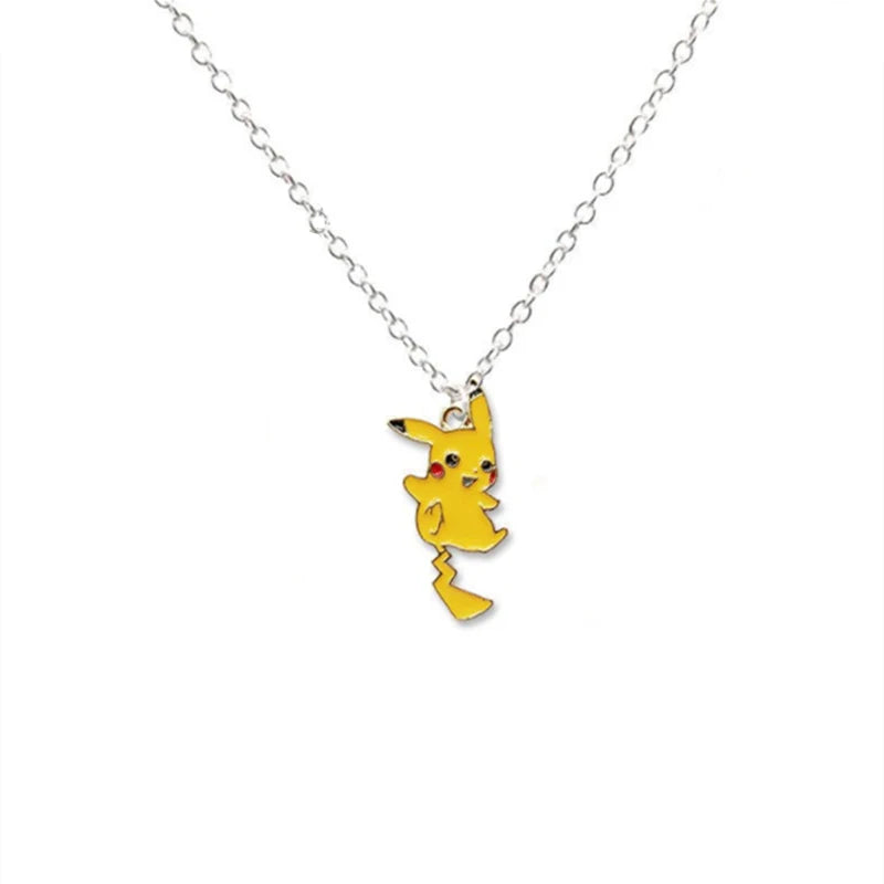 Pokemon Cartoon Pendant Necklace Pikachu Metal Hip hop Pendant Necklace Anime Magic Ball Sweater Chain Kawaii Model Jewelry Gift