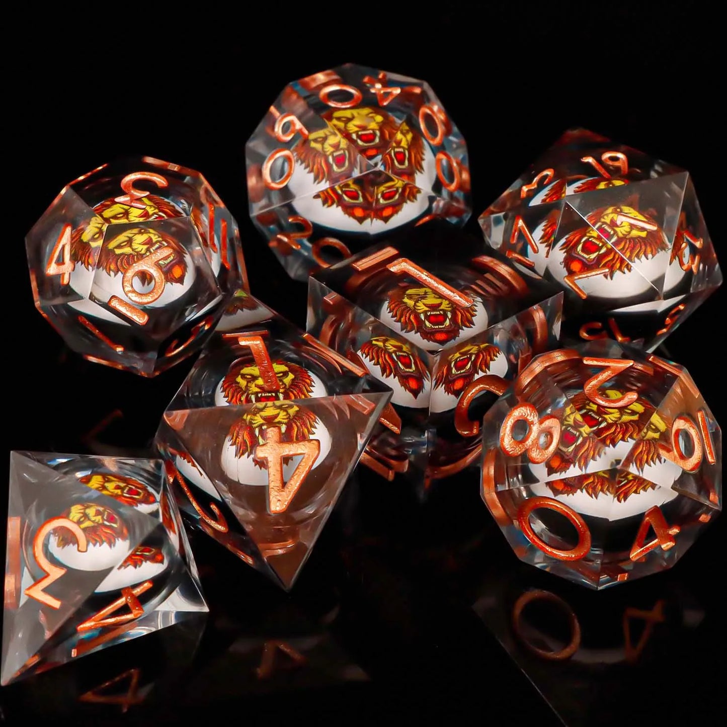 D&D D and D Flowing Sand Sharp Edge Dragon Resin Polyhedral Dice Set For RPG Role Playing Dungeon and Dragon Pathfinder  Boa