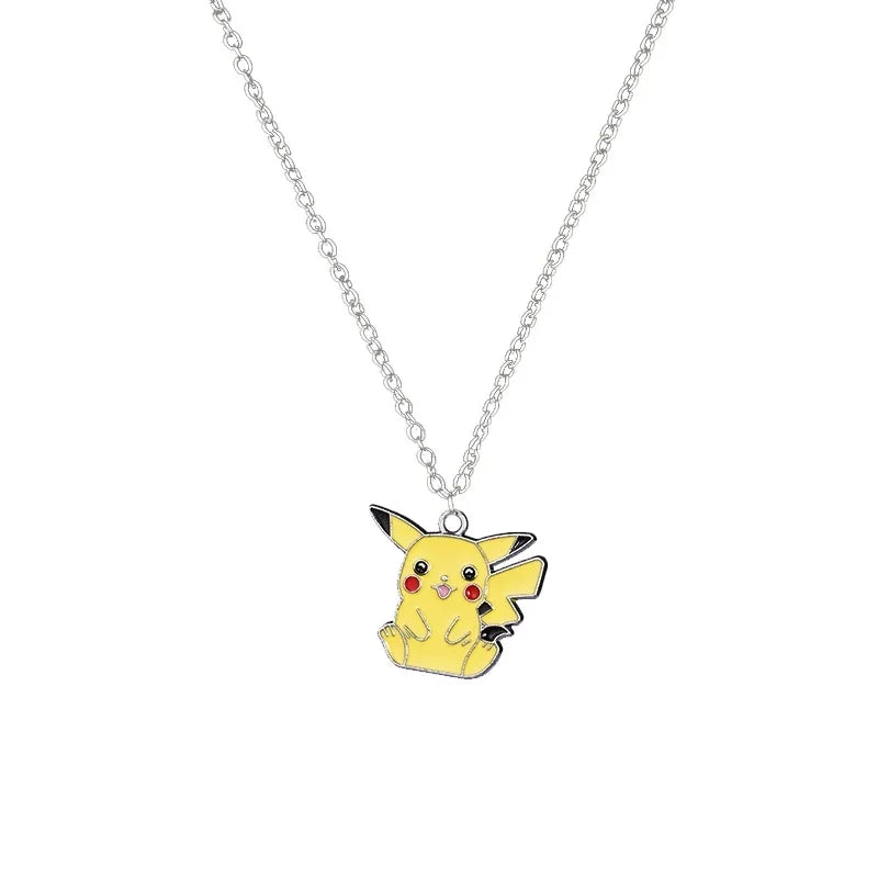 Pokemon Cartoon Pendant Necklace Pikachu Metal Hip hop Pendant Necklace Anime Magic Ball Sweater Chain Kawaii Model Jewelry Gift