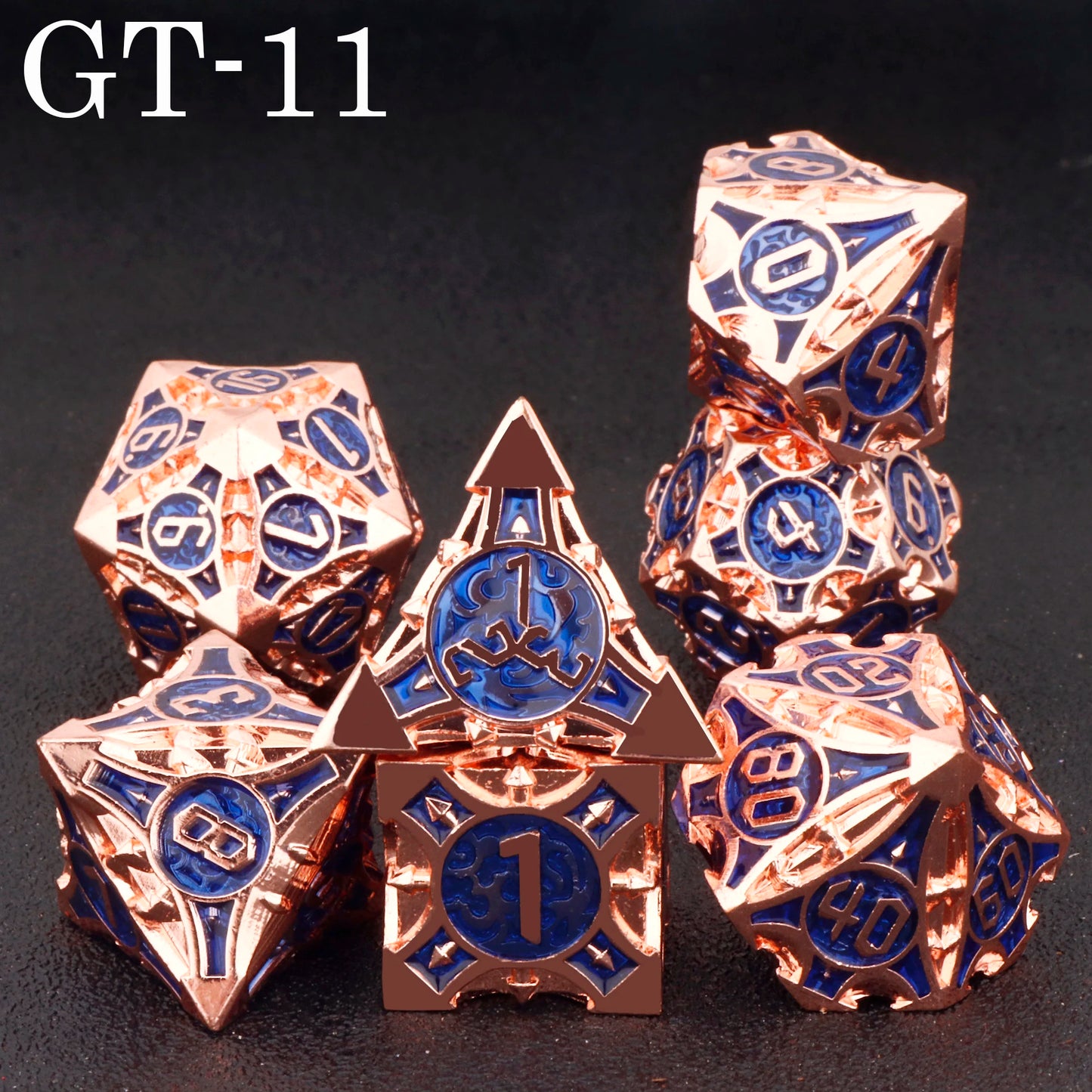 Dnd metal dice set ，red metal dice set for dungeons and dragons ，sharp edge d&d dice set