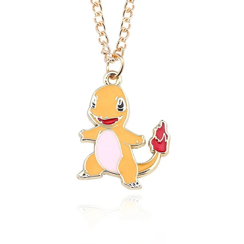 Pokemon Cartoon Pendant Necklace Pikachu Metal Hip hop Pendant Necklace Anime Magic Ball Sweater Chain Kawaii Model Jewelry Gift