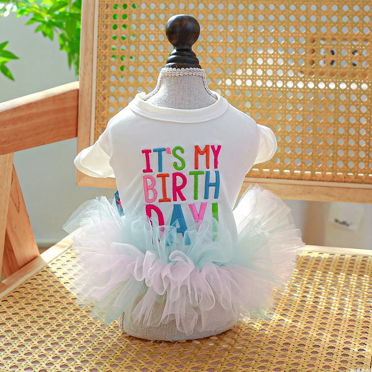 1PC Pet Clothing Cat Spring Autumn Summer Colorful Letter Ballet Mesh Princess Dress Suitable for Small and Medium sized Dogs